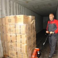 Verladen des Containers