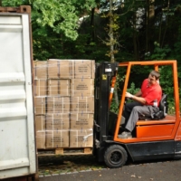 Verladen des Containers