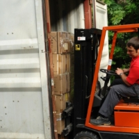 Verladen des Containers