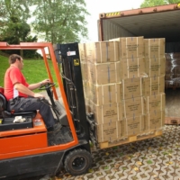 Verladen des Containers